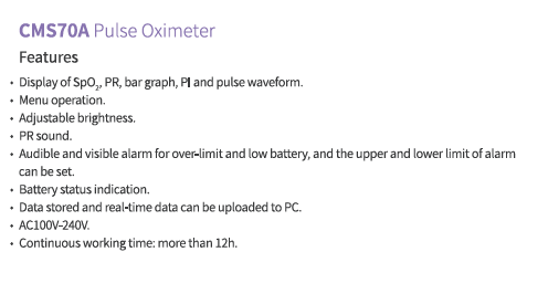 PULSO OXIMETRO SMS70A
